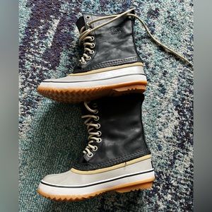🆕 like new Sorel Premium 1965 Leather Snow ❄️ Boots Size 7 Black